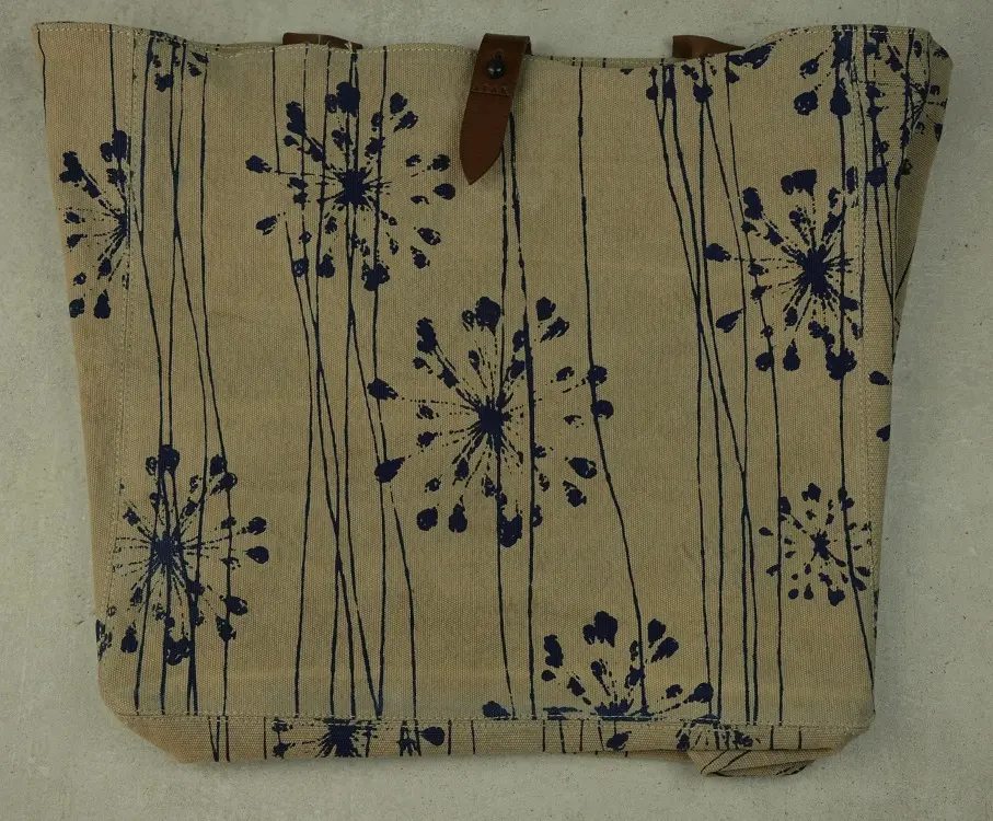 Sac casual Afar Agapentes Chamoix en coton éthiopien bio et cuir de zébu fait à la main