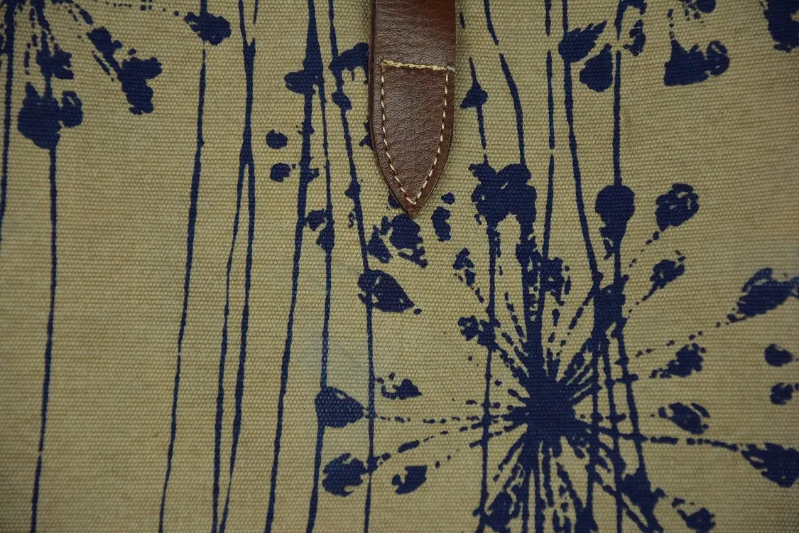 Sac casual Afar Agapentes Chamoix en coton éthiopien bio et cuir de zébu fait à la main