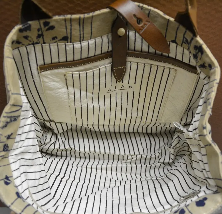Sac casual Afar Agapentes Chamoix en coton éthiopien bio et cuir de zébu fait à la main