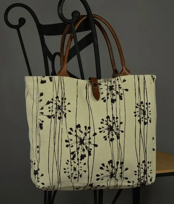 Sac casual Afar Agapentes Sable en coton éthiopien bio et cuir de zébu fait à la main