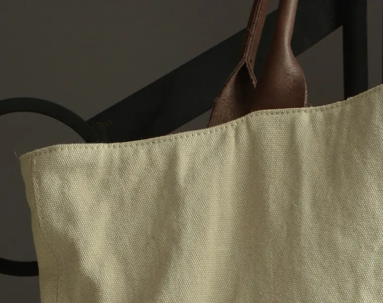 Sac casual en coton éthiopien bio et cuir de zébu fait à la main