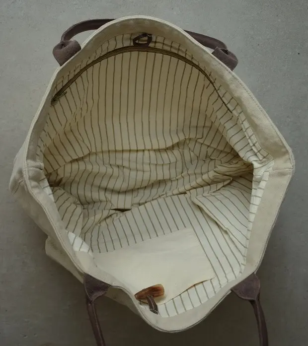 Sac casual en coton éthiopien bio et cuir de zébu fait à la main