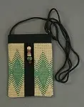 Sacoche équitable olive pour smartphones en coton éthiopien et rayonne