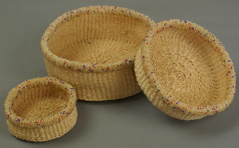 panier en corde ethiopien Corail fait à la main