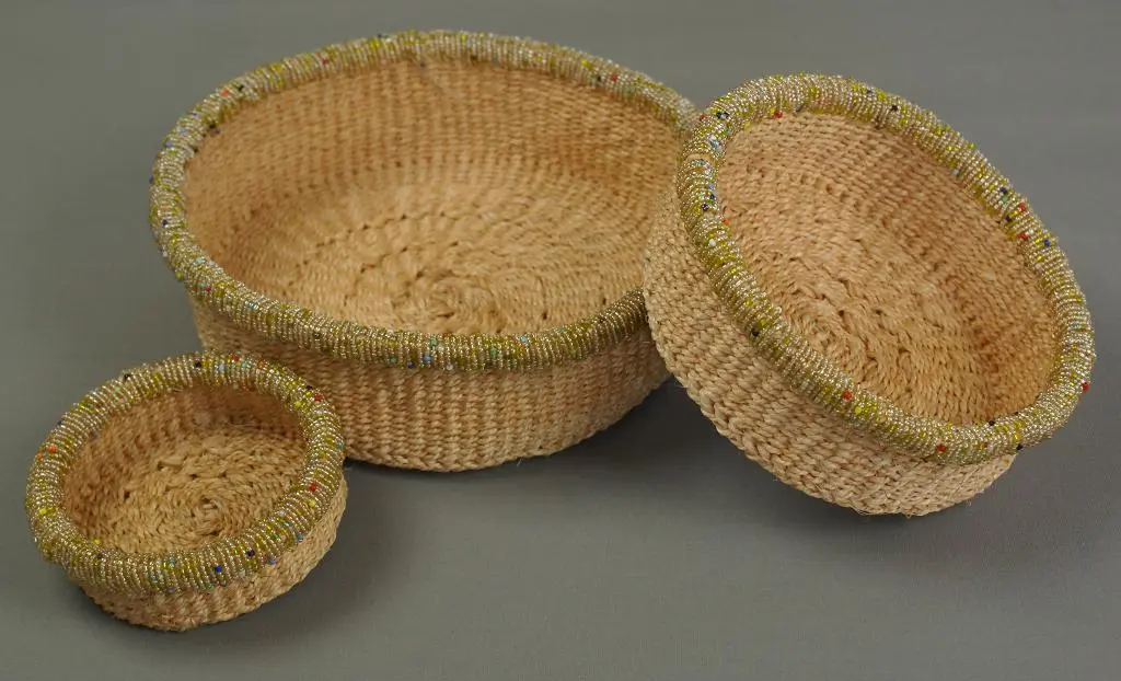 panier en corde ethiopien Corail fait à la main